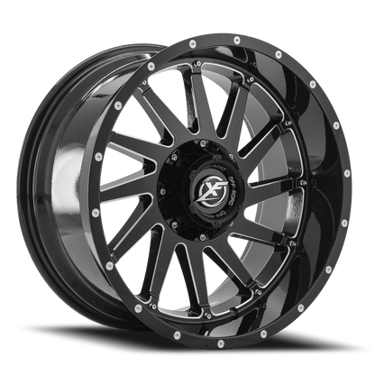 XF OFF-ROAD XF-216 20X10 -12 8X165.1/8X180 GLOSS BLACK & MILLED