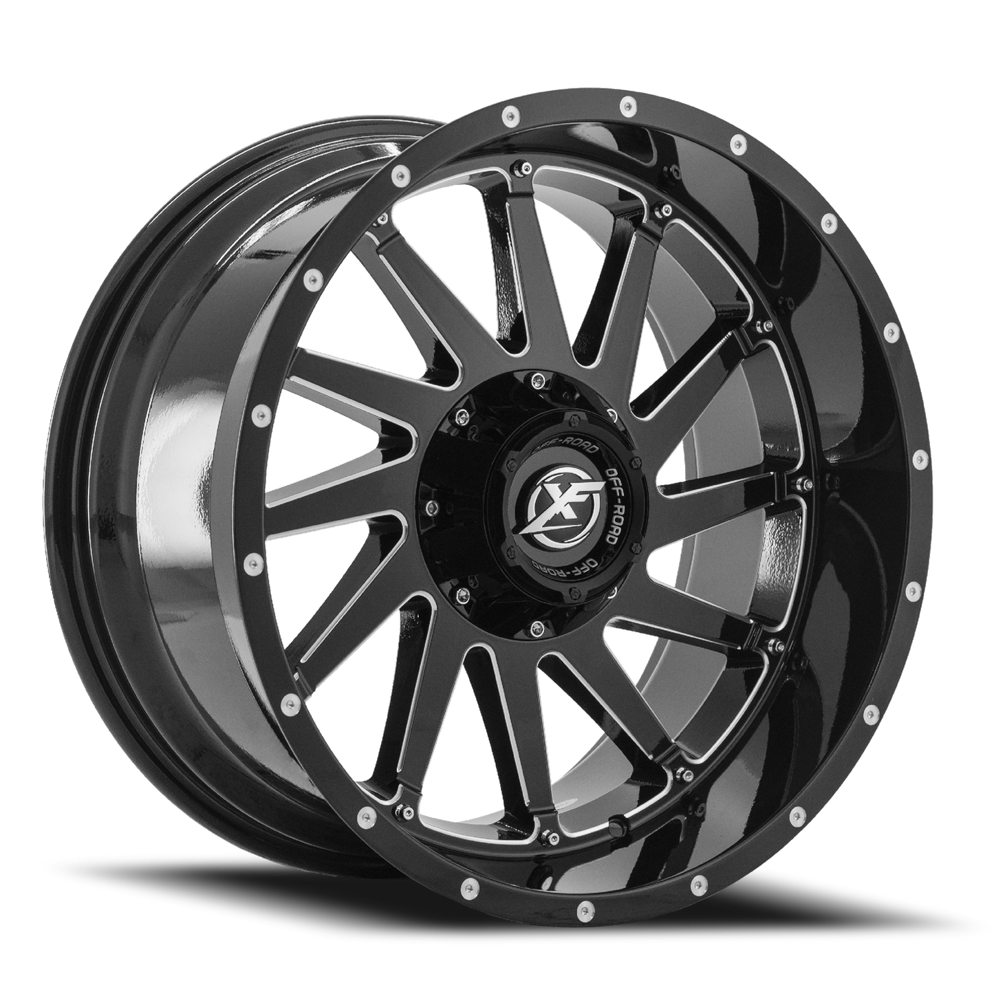 XF OFF-ROAD XF-216 20X12 -44 5X139.7/5X150 GLOSS BLACK & MILLED