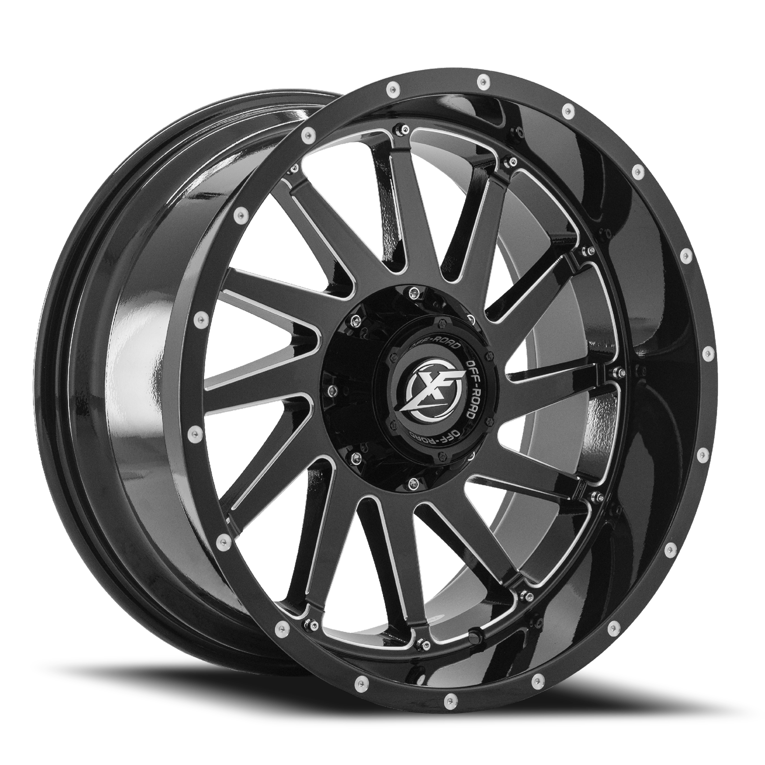 XF OFF-ROAD XF-216 22X12 -44 5X139.7/5X150 GLOSS BLACK & MILLED