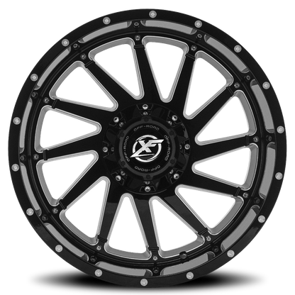 XF OFF-ROAD XF-216 20X12 -44 5X139.7/5X150 GLOSS BLACK & MILLED