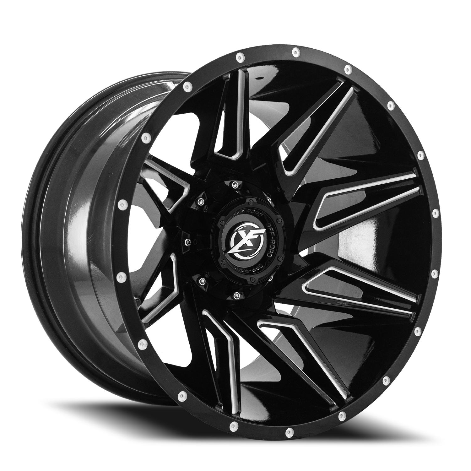 XF OFF-ROAD XF-218 20X12 -44 5X139.7/5X150 GLOSS BLACK & MILLED