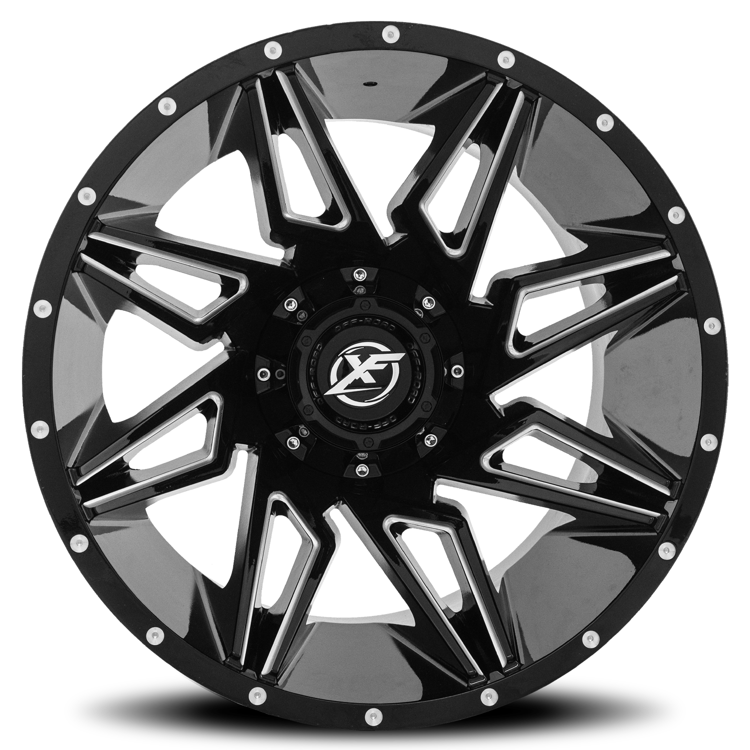 XF OFF-ROAD XF-218 22X12 -44 6X135/6X139.7 GLOSS BLACK & MILLED