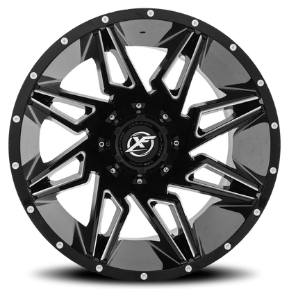 XF OFF-ROAD XF-218 20X10 -12 6X135/6X139.7 GLOSS BLACK & MILLED