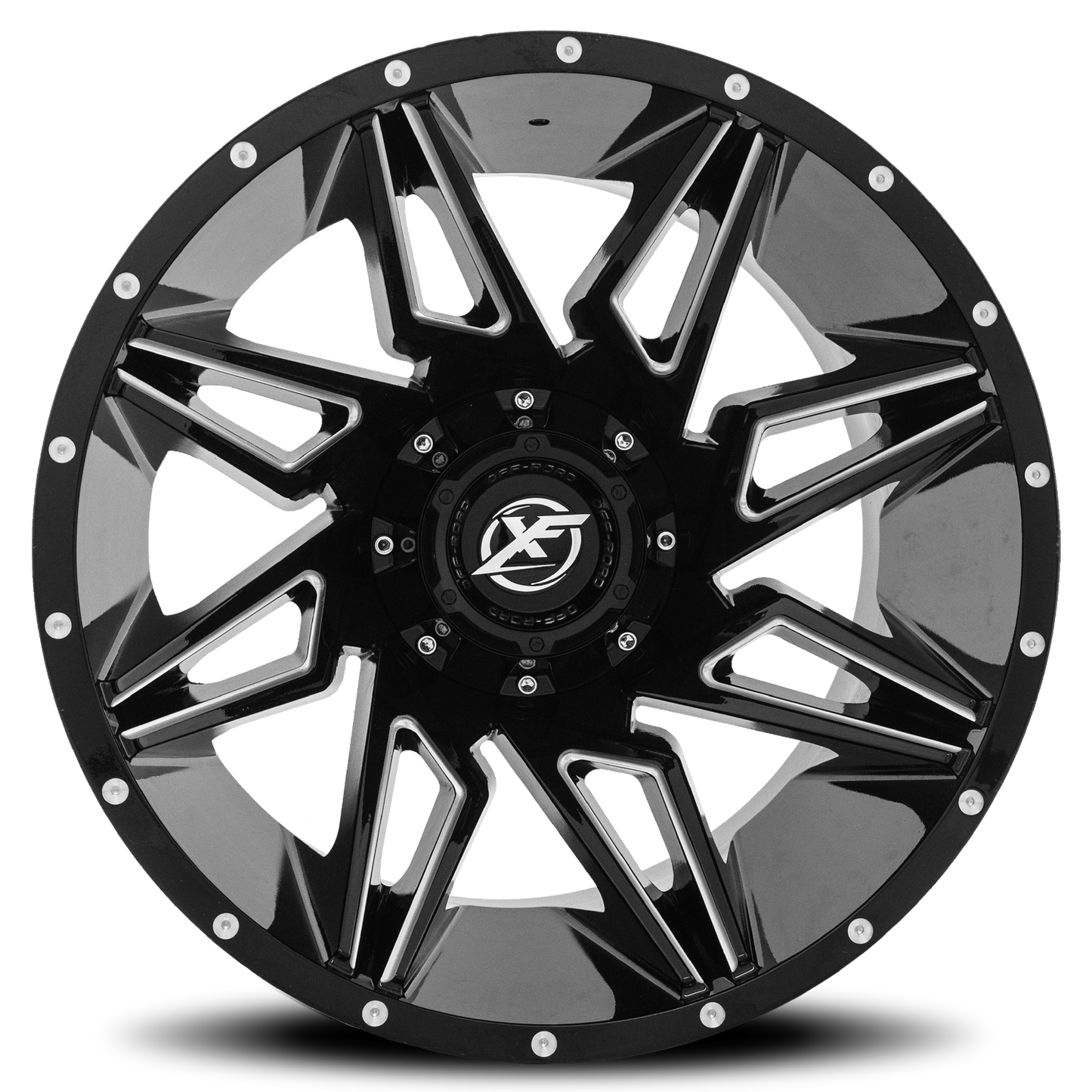 XF OFF-ROAD XF-218 20X9 12 5X127/5X139.7 GLOSS BLACK & MILLED