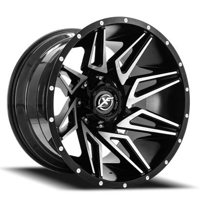 XF OFF-ROAD XF-218 22X12 -44 5X127/5X139.7 GLOSS BLACK & MACHINED