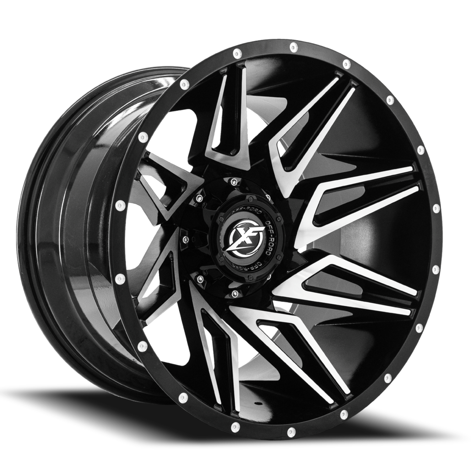 XF OFF-ROAD XF-218 20X10 -12 8X165.1/8X180 GLOSS BLACK & MACHINED