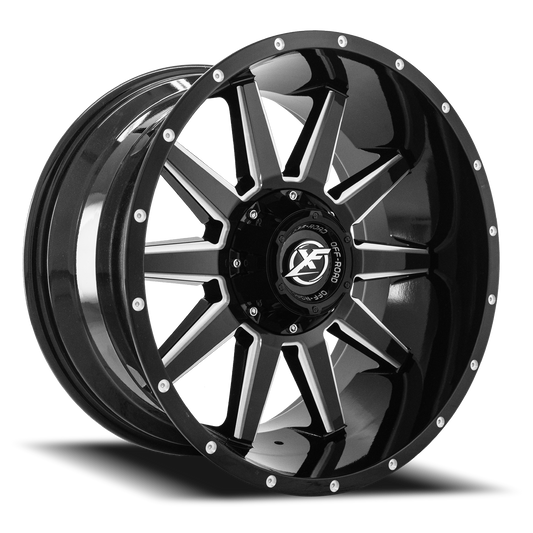 XF OFF-ROAD XF-219 20X10 -12 6X135/6X139.7 GLOSS BLACK & MILLED