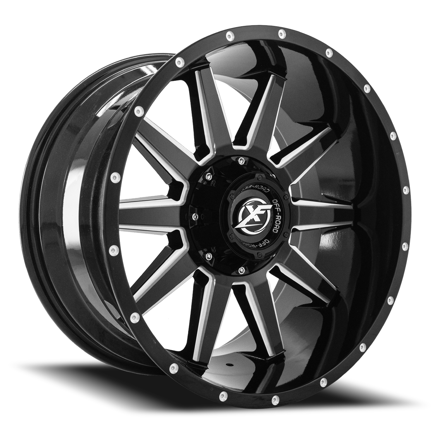 XF OFF-ROAD XF-219 17X9 12 6X135/6X139.7 GLOSS BLACK & MILLED