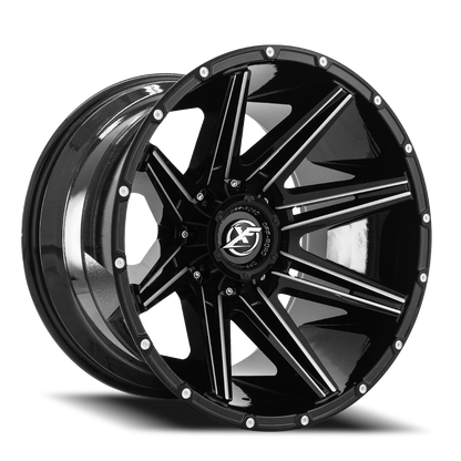 XF OFF-ROAD XF-220 18X9 12 5X139.7/5X150 GLOSS BLACK & MILLED