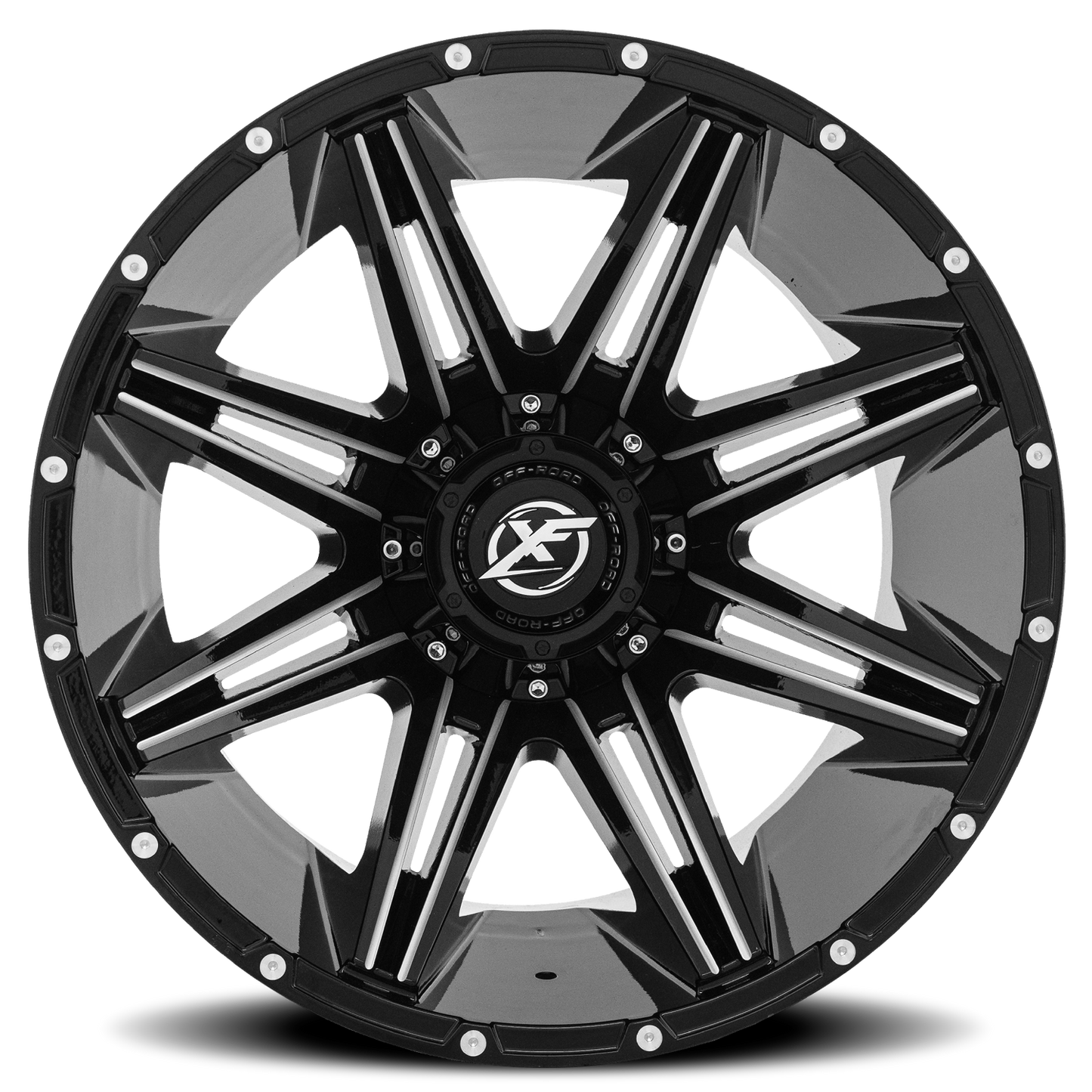 XF OFF-ROAD XF-220 18X9 12 6X135/6X139.7 GLOSS BLACK & MILLED