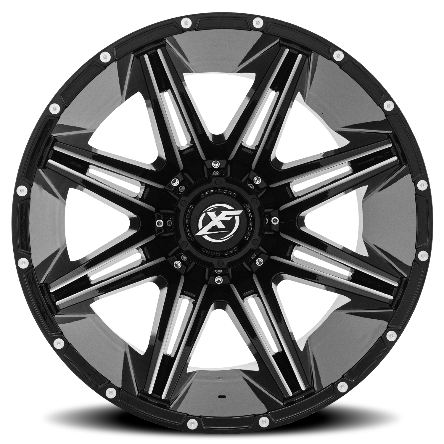 XF OFF-ROAD XF-220 17X9 0 8X165.1/8X180 GLOSS BLACK & MILLED
