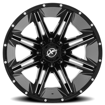 XF OFF-ROAD XF-220 17X9 0 8X165.1/8X180 GLOSS BLACK & MILLED