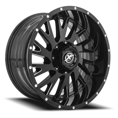 XF OFF-ROAD XF-221 20X10 -24 6X135/6X139.7 GLOSS BLACK & MILLED