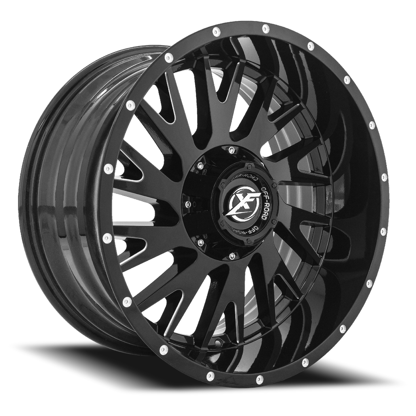 XF OFF-ROAD XF-221 20X12 -44 5X127/5X139.7 GLOSS BLACK & MILLED