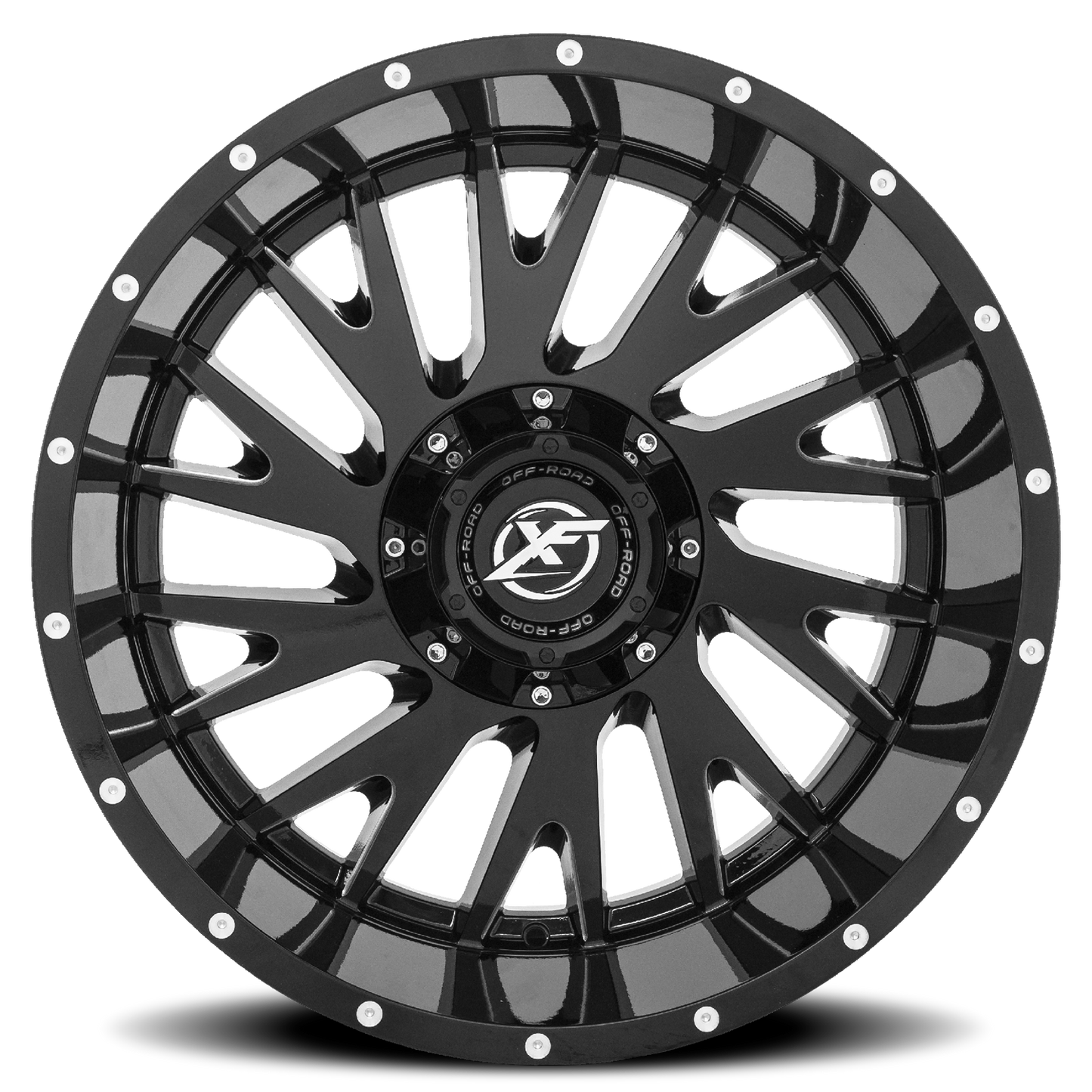 XF OFF-ROAD XF-221 20X10 -12 5X139.7/5X150 GLOSS BLACK & MILLED