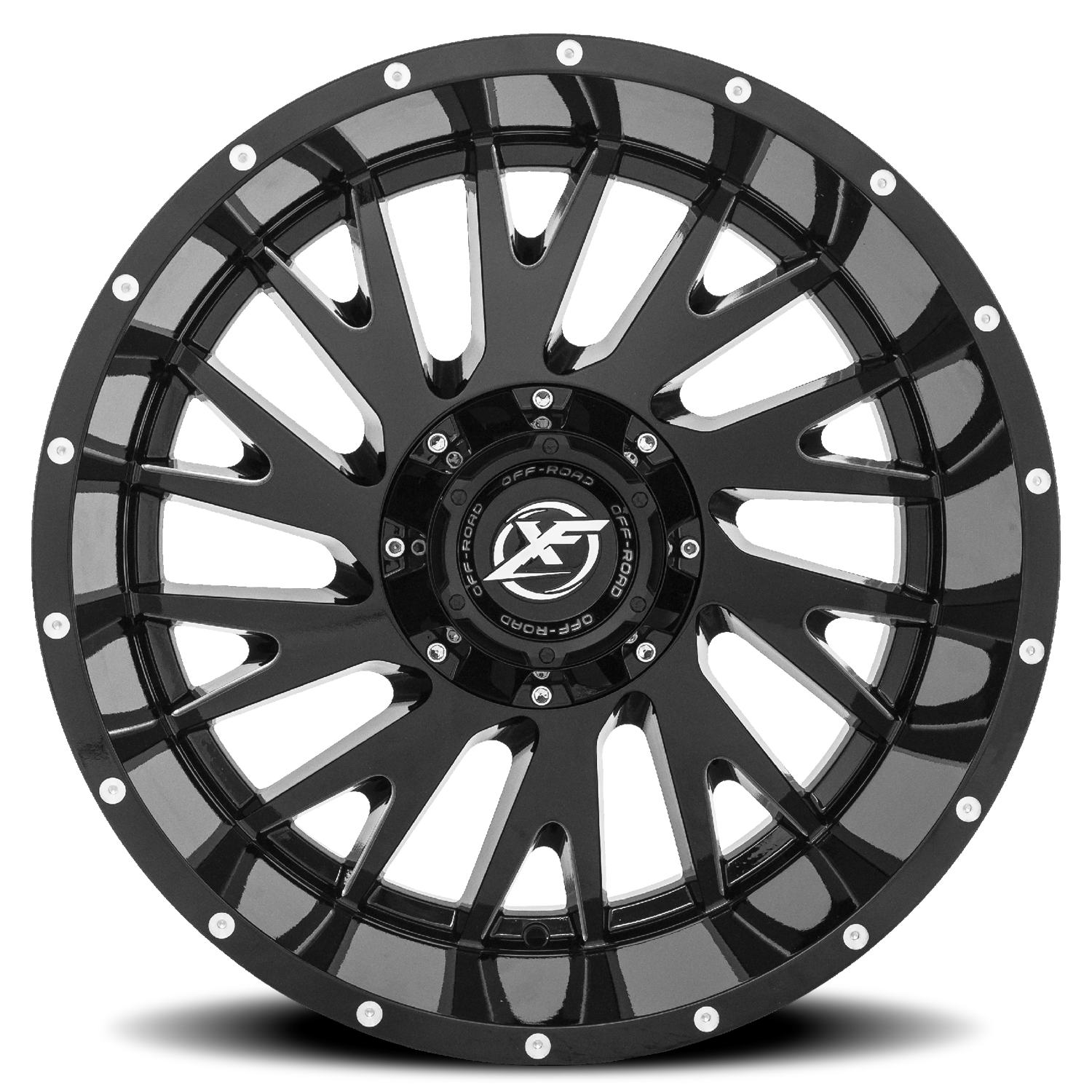 XF OFF-ROAD XF-221 20X10 -12 5X139.7/5X150 GLOSS BLACK & MILLED