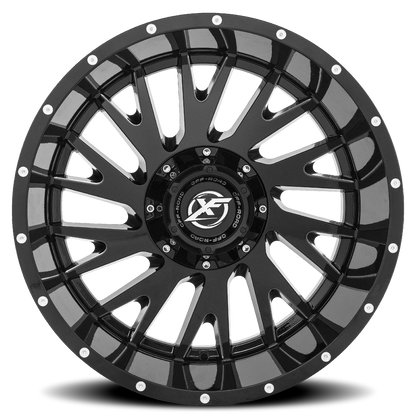 XF OFF-ROAD XF-221 20X10 -24 6X135/6X139.7 GLOSS BLACK & MILLED