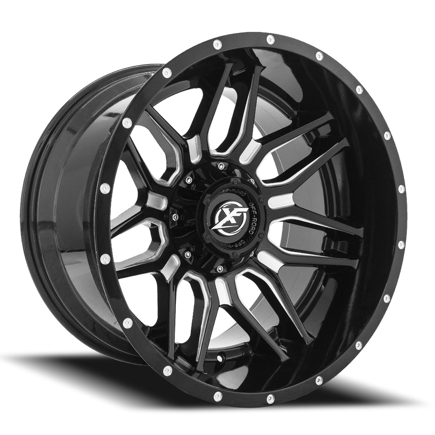 XF OFF-ROAD XF-222 20X12 -44 8X170/8X180 GLOSS BLACK & MILLED