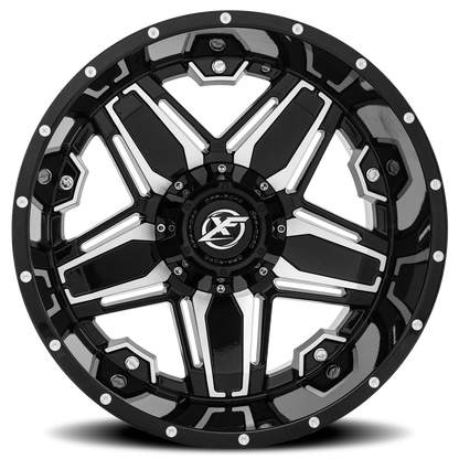 XF OFF-ROAD XF-223 20X10 -12 5X127/5X139.7 GLOSS BLACK & MACHINED