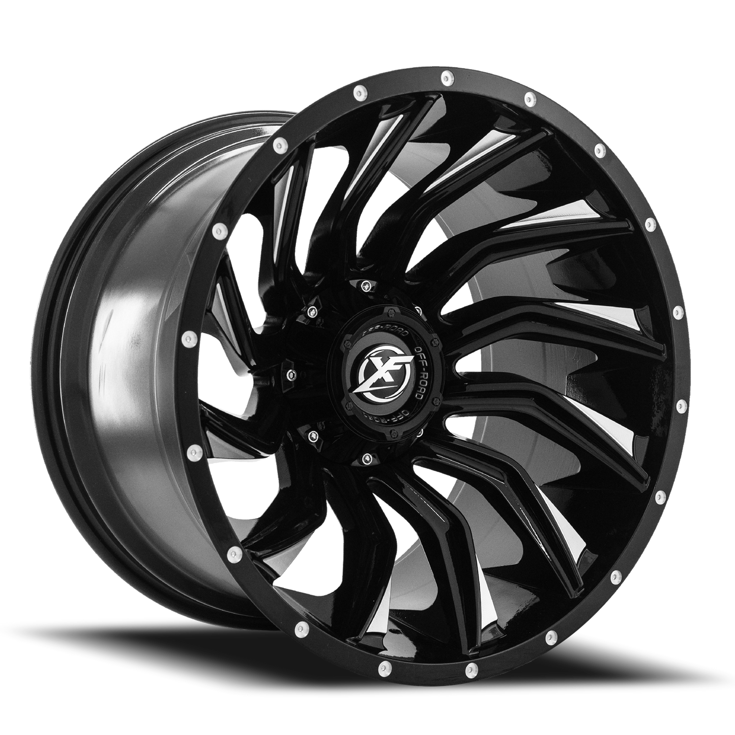 XF OFF-ROAD XF-224 20X12 -44 5X127/5X139.7 GLOSS BLACK & MILLED