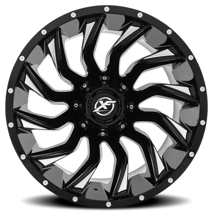 XF OFF-ROAD XF-224 20X9 12 8X165.1/8X180 GLOSS BLACK & MILLED