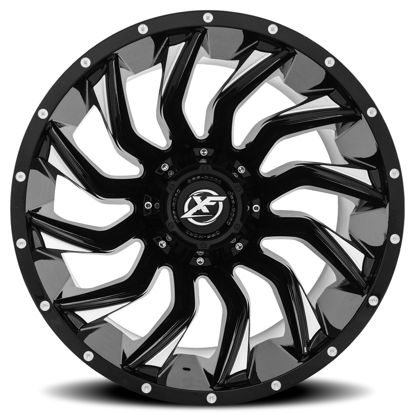 XF OFF-ROAD XF-224 20X9 12 6X135/6X139.7 GLOSS BLACK & MILLED