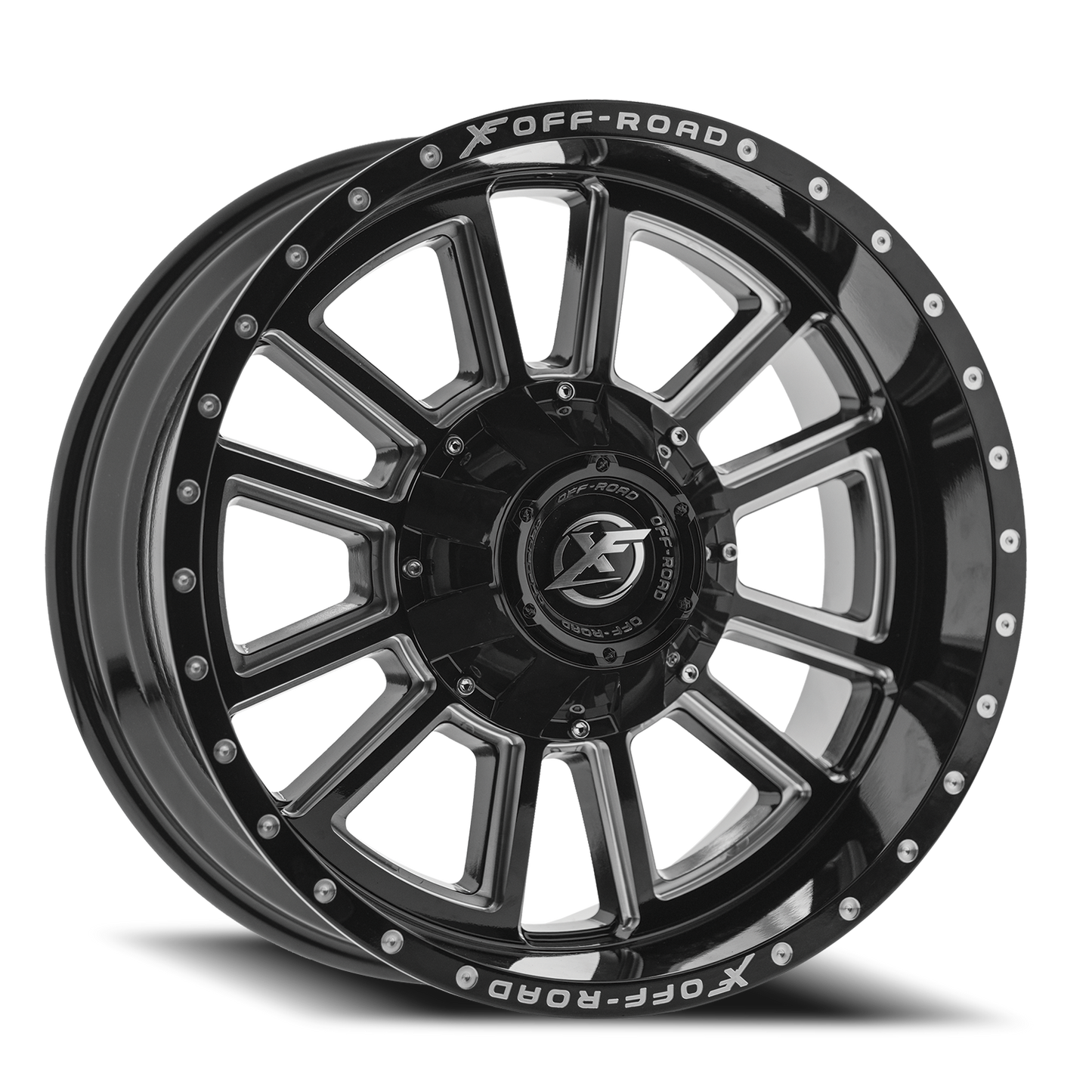 XF OFF-ROAD XF-225 20X12 -44 5X114.3/5X127 GLOSS BLACK & MILLED