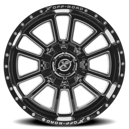 XF OFF-ROAD XF-225 20X9 0 6X135/6X139.7 GLOSS BLACK & MILLED
