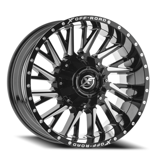 XF OFF-ROAD XF-226 20X10 -24 5X127/5X139.7 GLOSS BLACK & MILLED