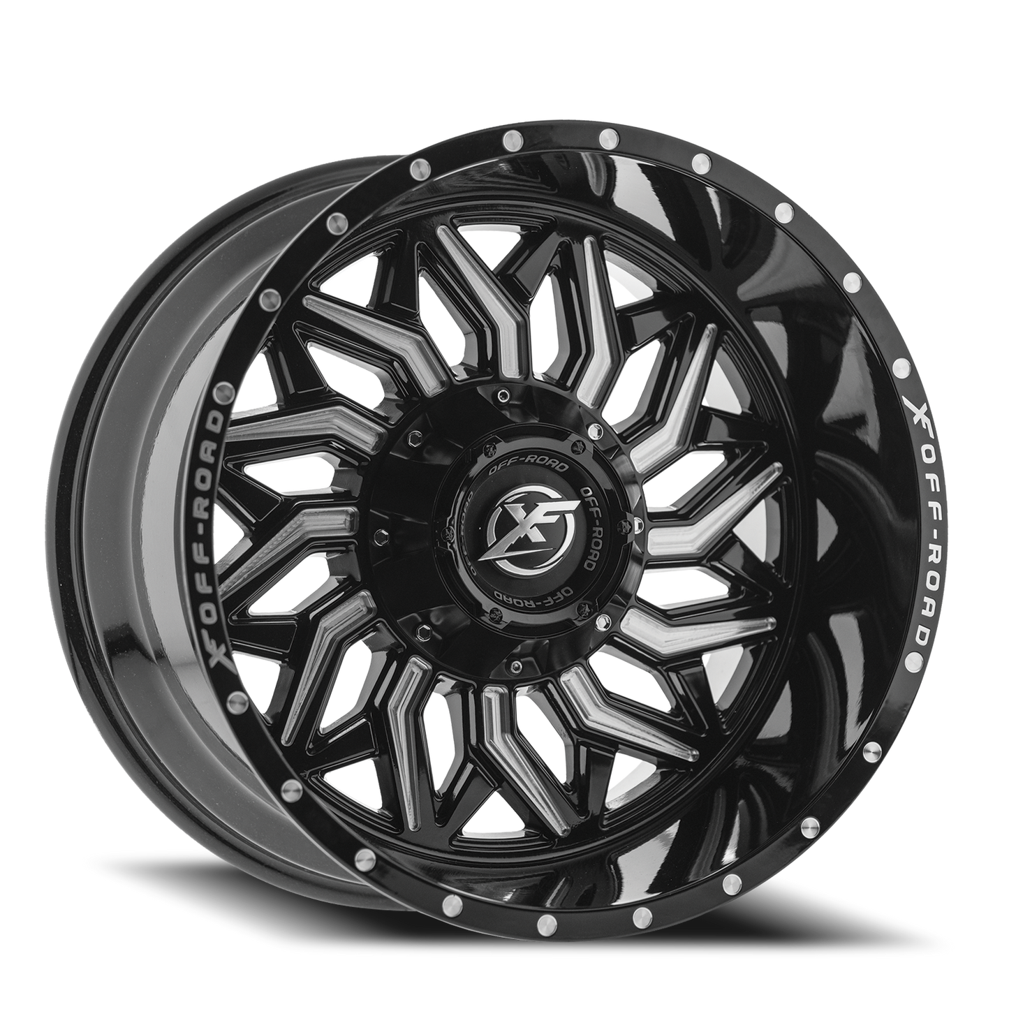 XF OFF-ROAD XF-228 26X14 -76 6X135/6X139.7 GLOSS BLACK & MILLED