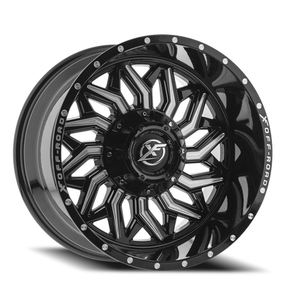 XF OFF-ROAD XF-228 20X12 -44 5X139.7/5X150 GLOSS BLACK & MILLED