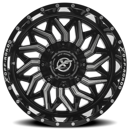 XF OFF-ROAD XF-228 20X10 -12 5X127/5X139.7 GLOSS BLACK & MILLED