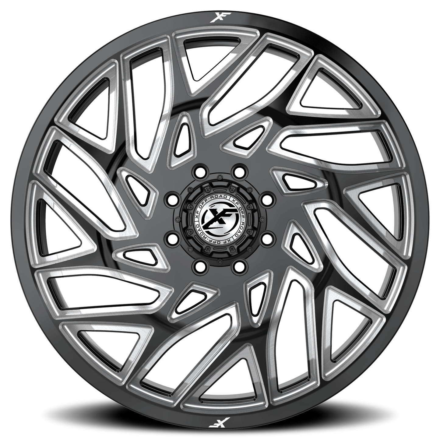 XF OFF-ROAD XF-229 DUALLY 20X8.25 110 8X165.1 GLOSS BLACK & MILLED