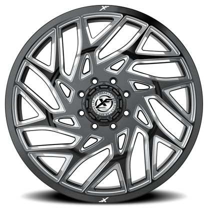 XF OFF-ROAD XF-229 DUALLY 22X8.25 110 8X200 GLOSS BLACK & MILLED