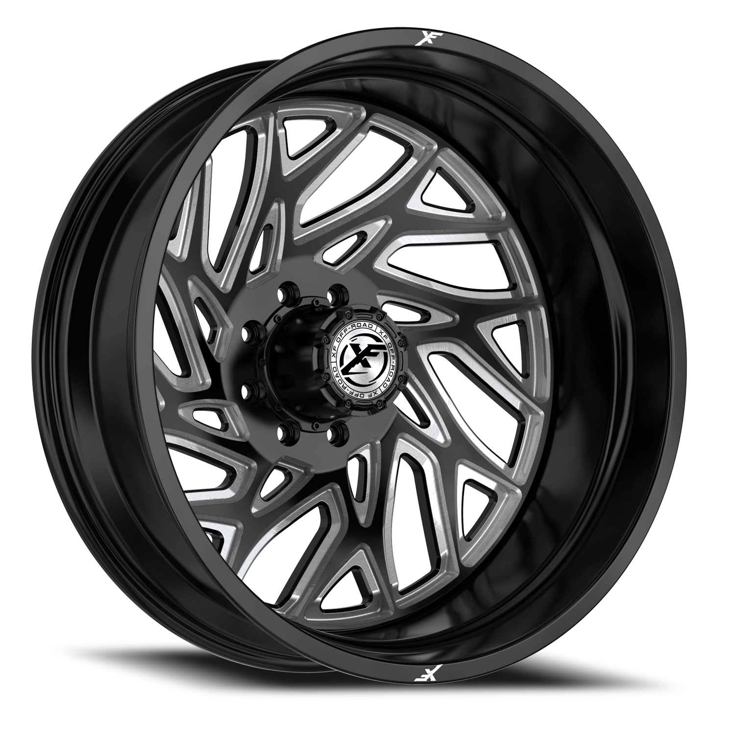 XF OFF-ROAD XF-229 DUALLY 22X8.25 -228 8X200 GLOSS BLACK & MILLED