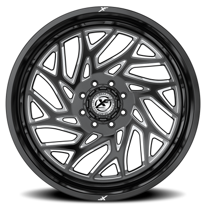 XF OFF-ROAD XF-229 DUALLY 22X8.25 -228 8X200 GLOSS BLACK & MILLED