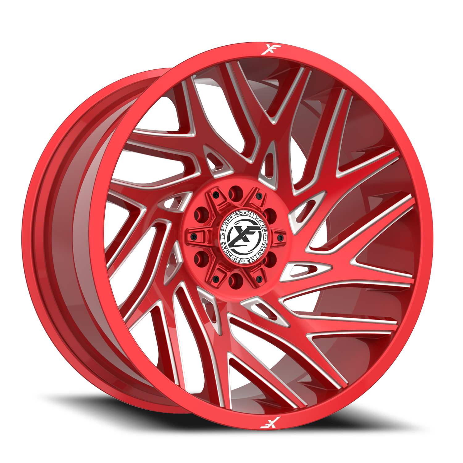 XF OFF-ROAD XF-229 24X12 -44 5X127/5X139.7 ANODIZED RED & MILLED
