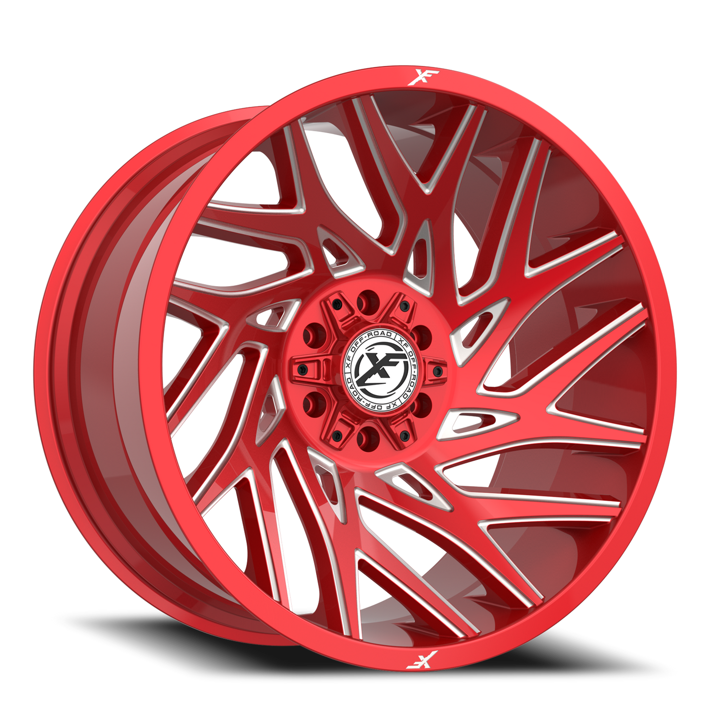 XF OFF-ROAD XF-229 22X10 -24 6X135/6X139.7 ANODIZED RED & MILLED