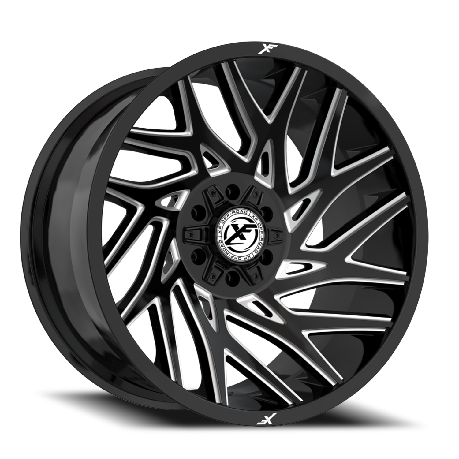 XF OFF-ROAD XF-229 22X12 -44 5X127/5X139.7 GLOSS BLACK & MILLED