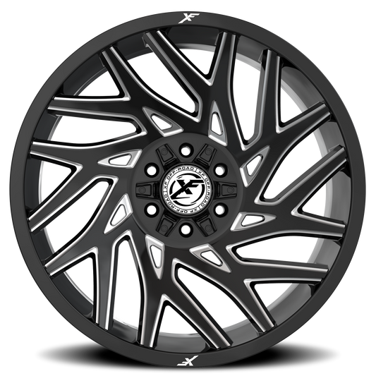 XF OFF-ROAD XF-229 24X12 -44 6X135/6X139.7 GLOSS BLACK & MILLED