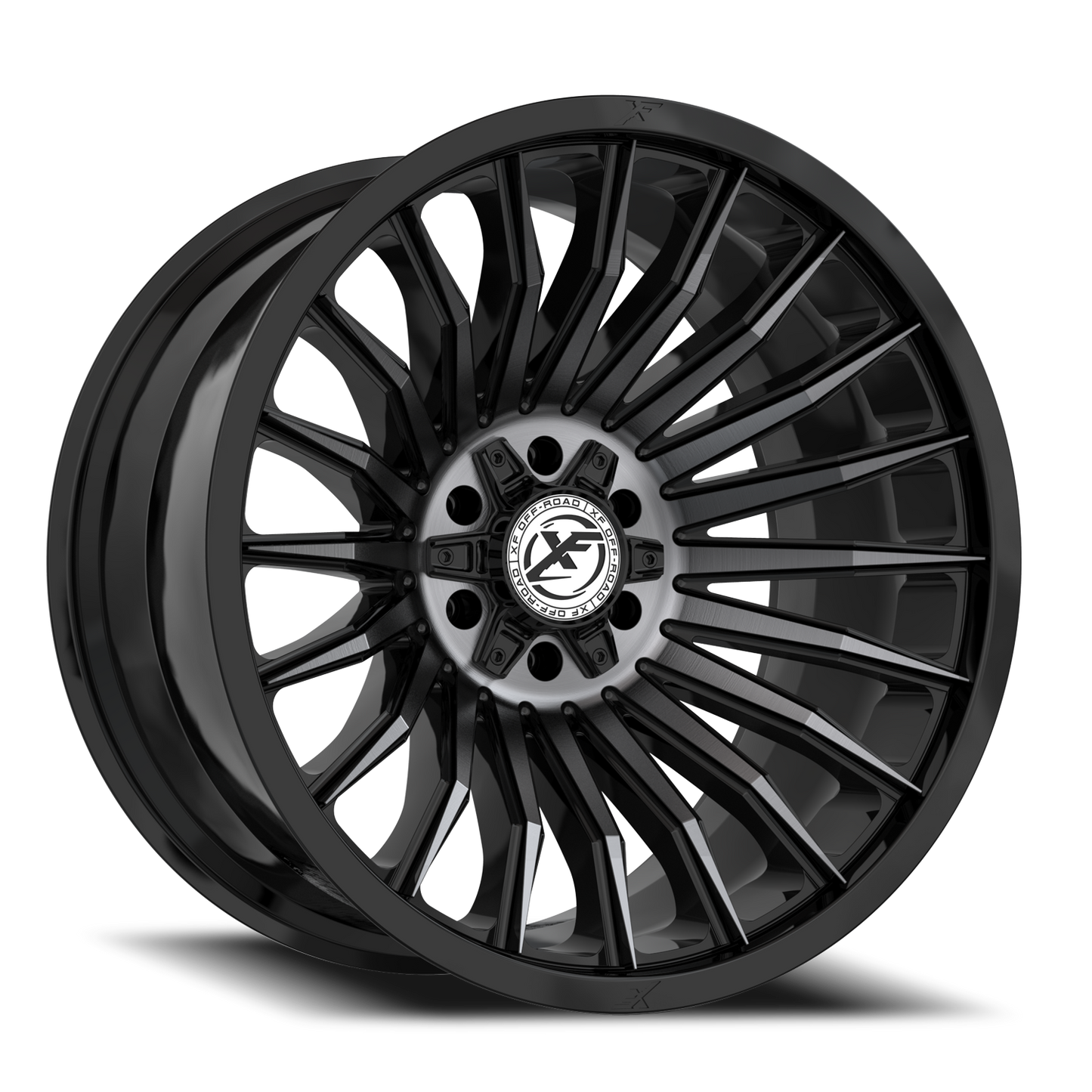 XF OFF-ROAD XF-231 20X10 -24 5X127/5X139.7 GLOSS BLACK & MACHINED TITANIUM DOUBLE DARK TINT