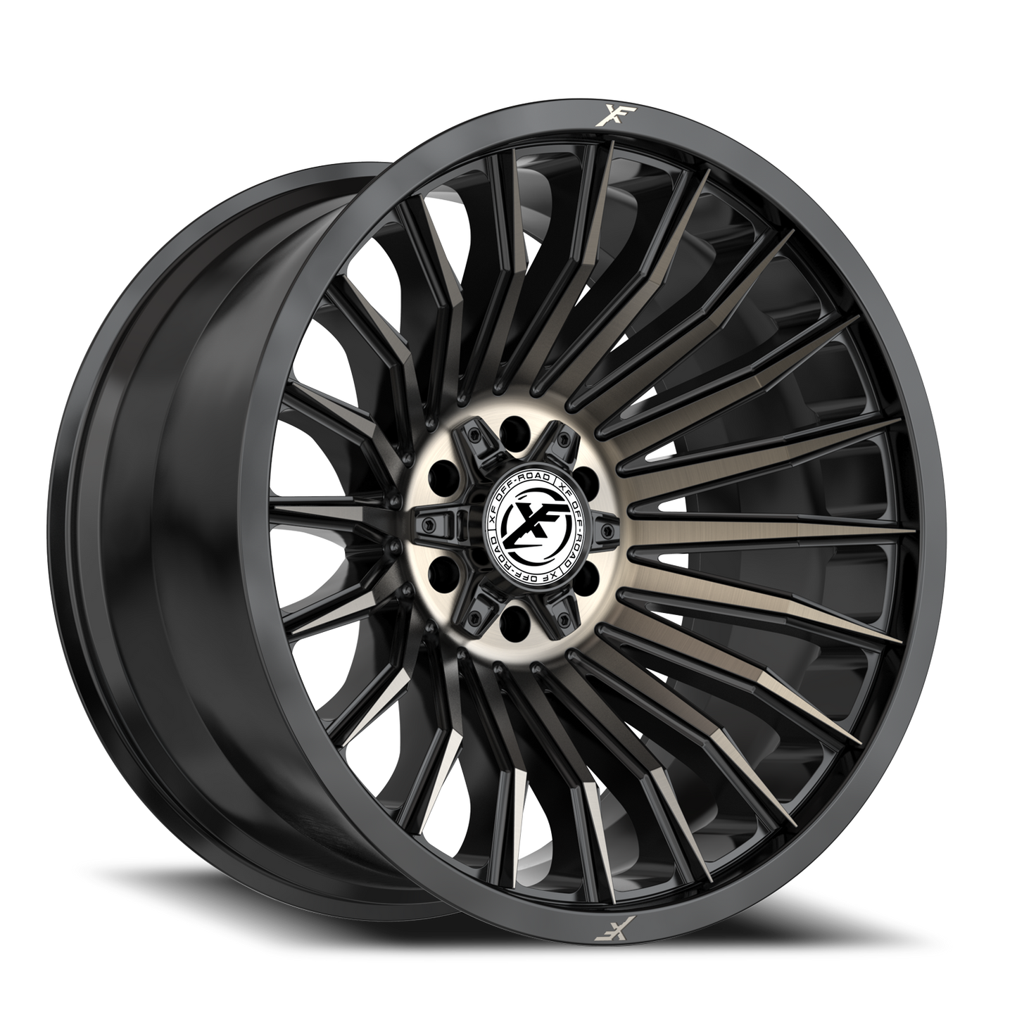 XF OFF-ROAD XF-231 17X9 12 5X127/5X139.7 SATIN BLACK & BRONZE MACHINED DOUBLE DARK TINT
