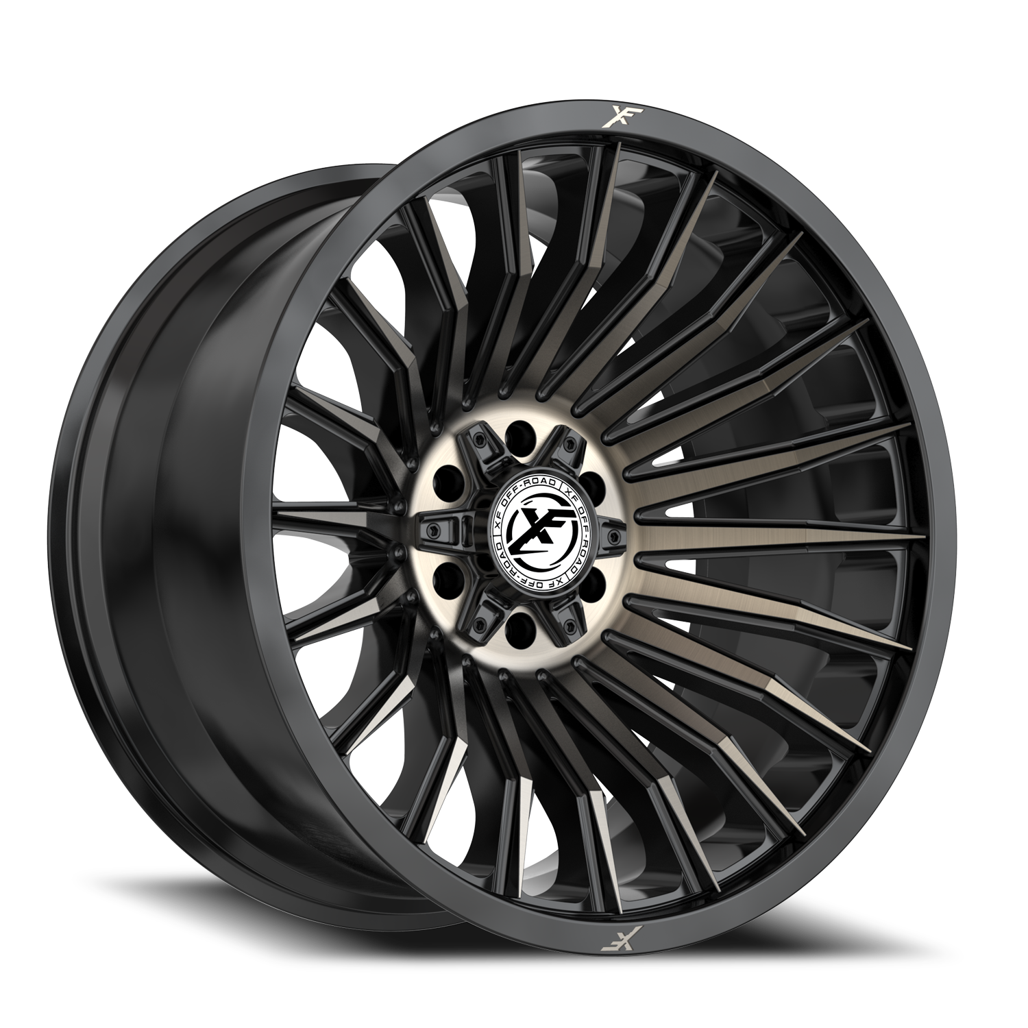 XF OFF-ROAD XF-231 17X9 12 5X127/5X139.7 SATIN BLACK & BRONZE MACHINED DOUBLE DARK TINT