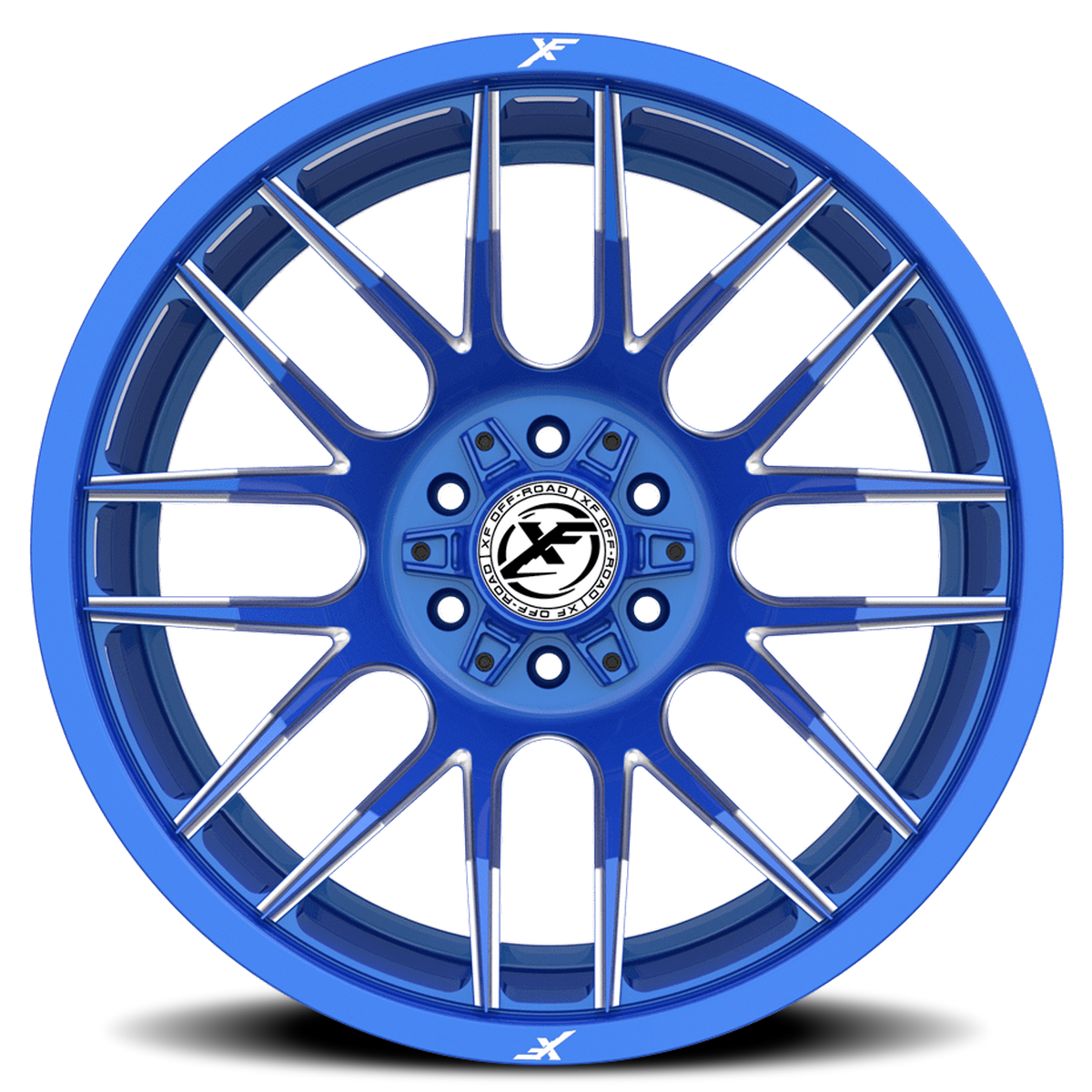 XF OFF-ROAD XF-232 20X10 -24 8X165.1/8X170 GLOSS BLACK & BLUE MILLED