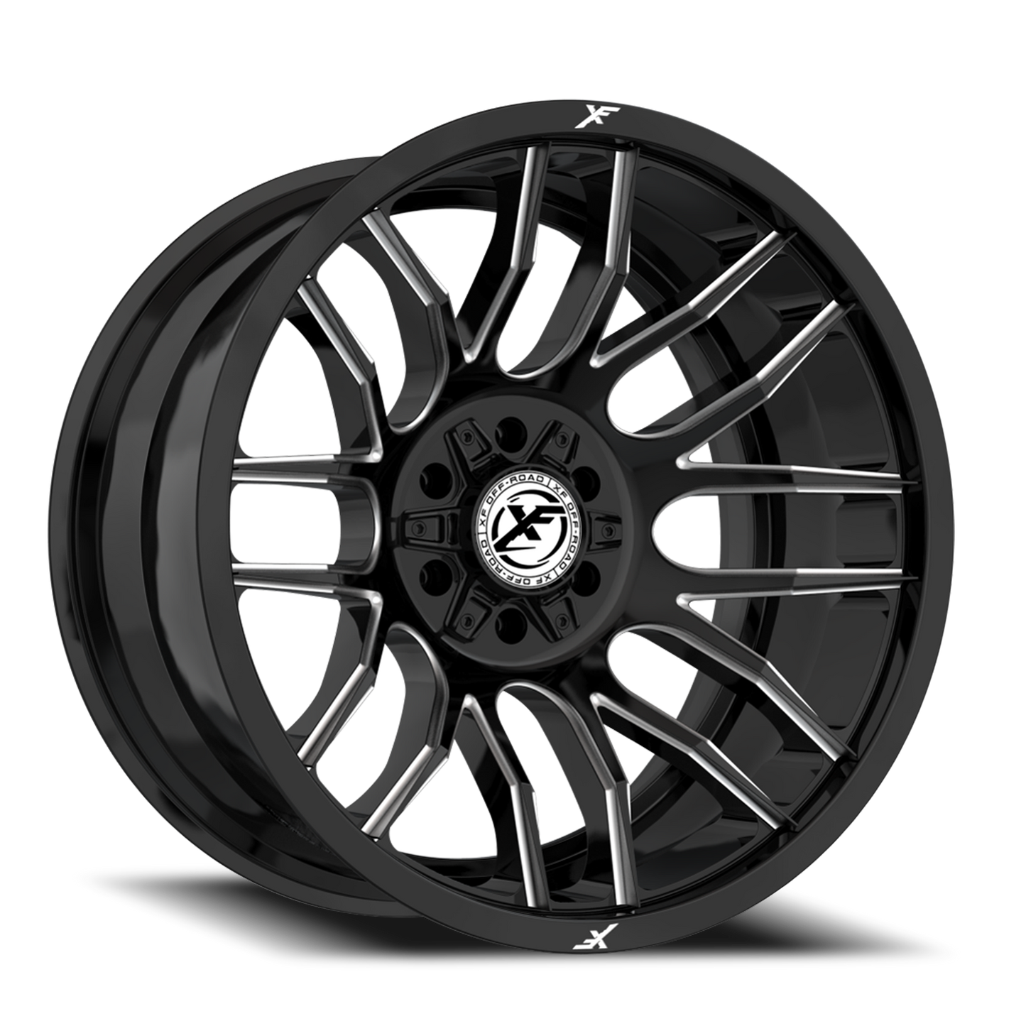 XF OFF-ROAD XF-232 20X10 -24 8X165.1/8X170 GLOSS BLACK & MILLED