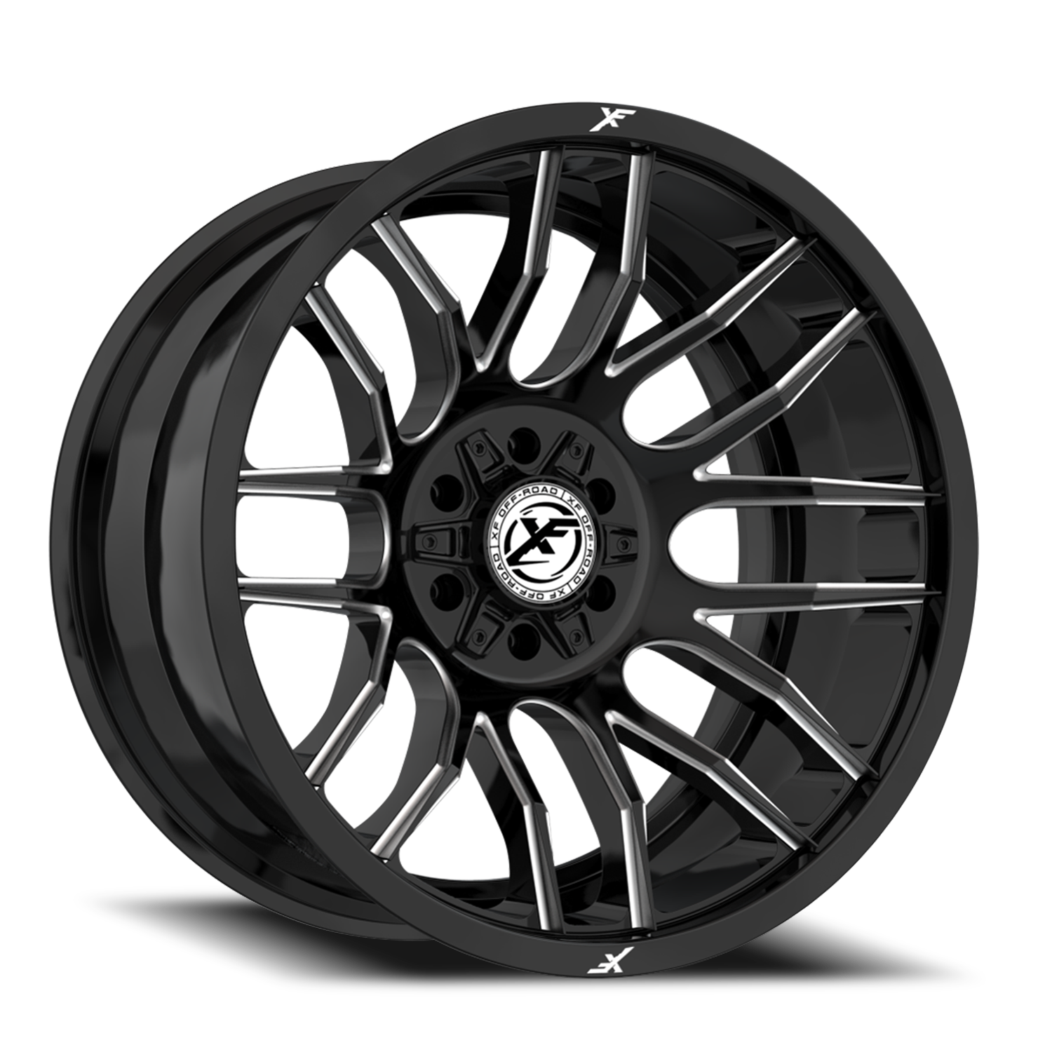 XF OFF-ROAD XF-232 20X10 -24 8X165.1/8X170 GLOSS BLACK & MILLED