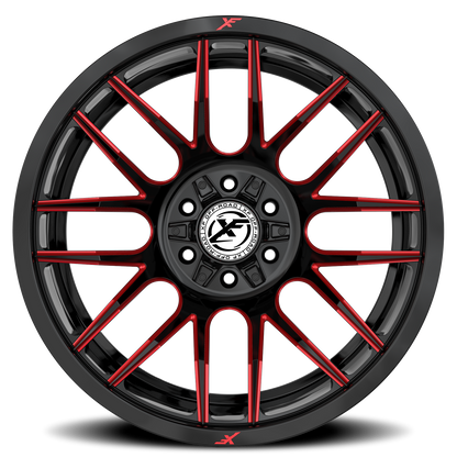XF OFF-ROAD XF-232 20X9 0 5X127/5X139.7 GLOSS BLACK & RED MILLED