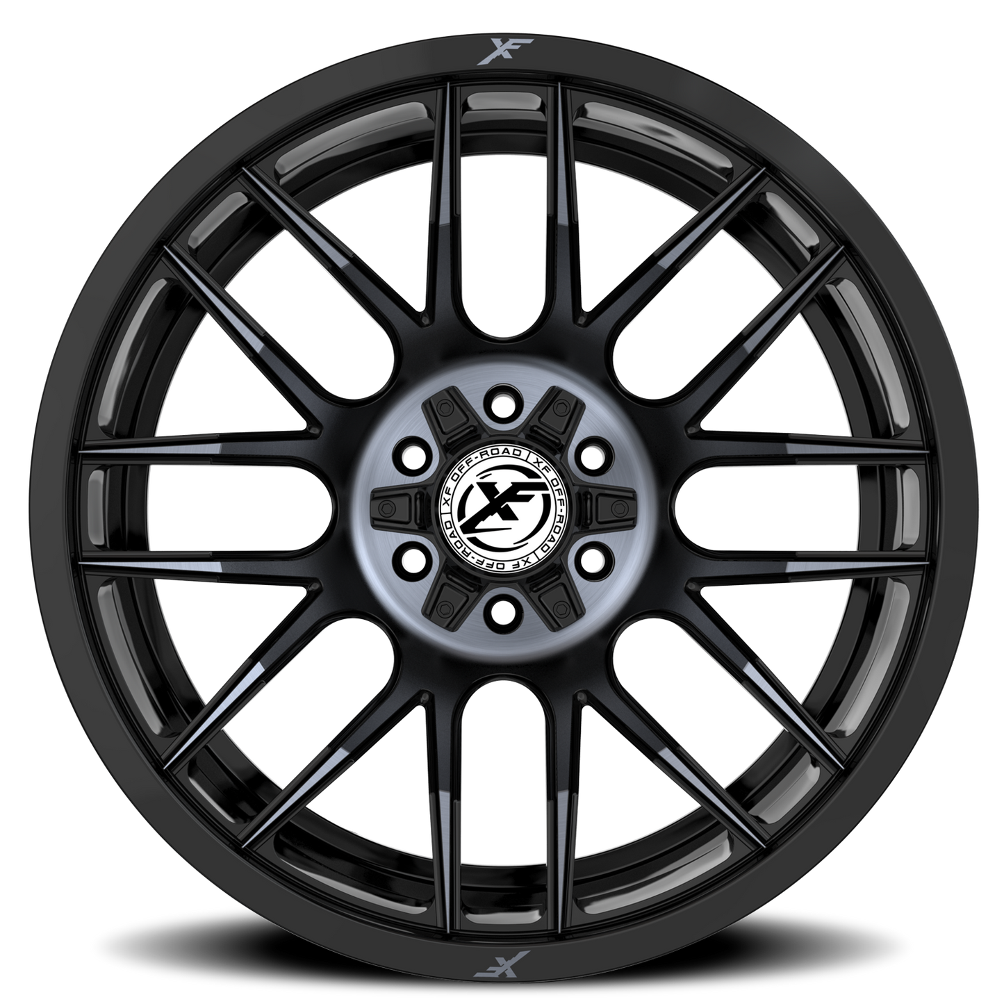 XF OFF-ROAD XF-232 20X10 -24 8X165.1/8X170 GLOSS BLACK & MACHINED TITANIUM DOUBLE DARK TINT
