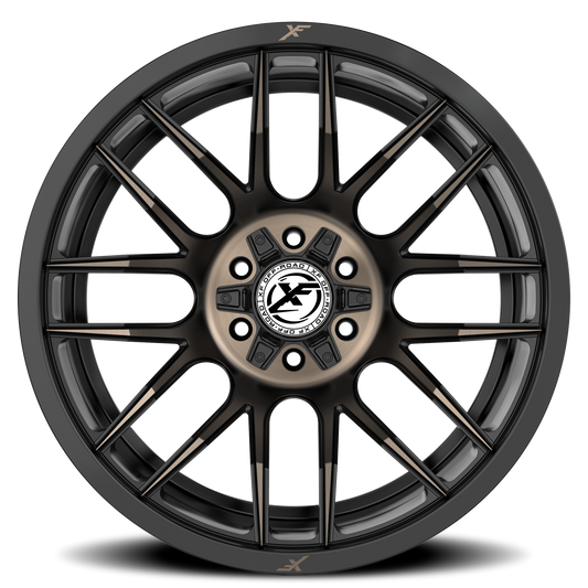 XF OFF-ROAD XF-232 20X9 12 6X135/6X139.7 SATIN BLACK & BRONZE MACHINED DOUBLE DARK TINT