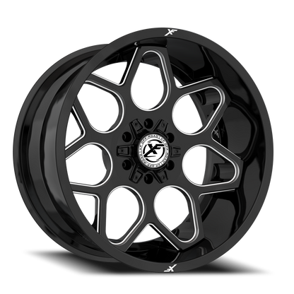 XF OFF-ROAD XF-233 20X9 12 5X127/5X139.7 GLOSS BLACK & MILLED